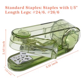 Temiary Swing-Arm Swivel Stapler with 400 Staples, 360 Degree Rotate Desktop Staplers for Booklet or Book Binding, 25 Sheet Capacity for Desk Classroom Office Supplies (Green)
