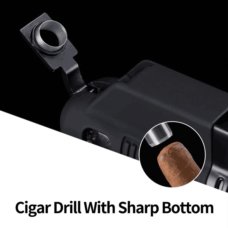 CIGARLOONG Cigar Lighter 4 Jet Torch Blue Flames Refillable Butane