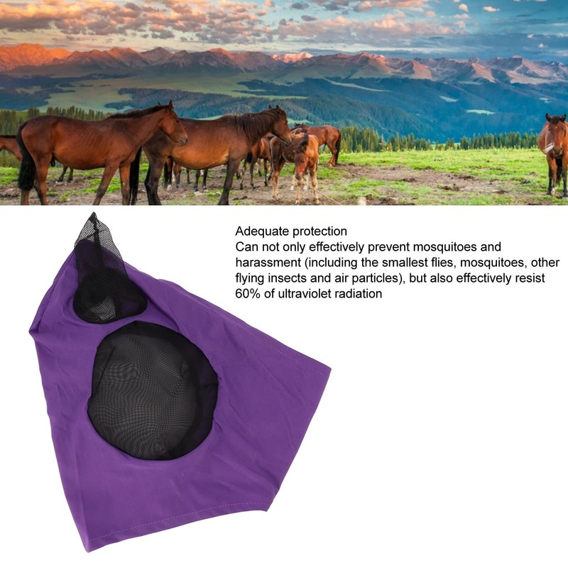 Horse Fly Mask, Adequate, Breathable Fabric, Wide Applications, with Ears,
