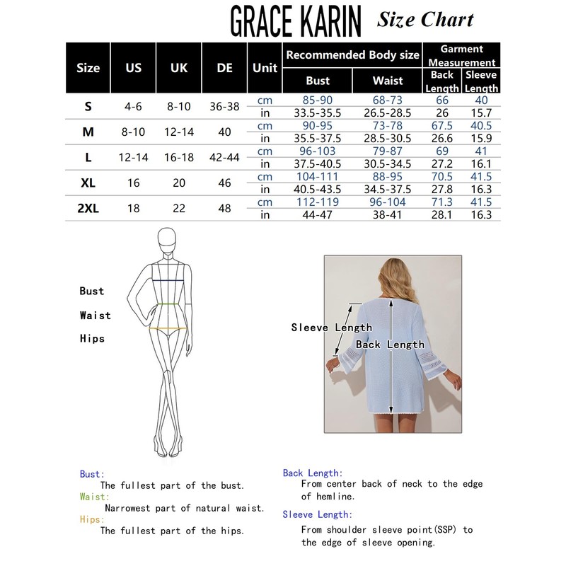 GRACE KARIN Cardigan Women's 3/4 Sleeve Summer Cardigan Elegant Thin