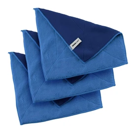 Kochblume 1-3-5-10 Set | Microfibre Cloth Cleaning Cloth 30 x 30 cm, Absorption Capacity up to approx. 300 ml | In a Colourful Box (Blue/DKL-Blue, Set of 3)