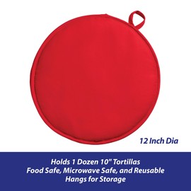 HIC Kitchen Insulated Tortilla Warming Pouch, Poly-Cotton, Holds a Dozen 10-Inch Tortillas