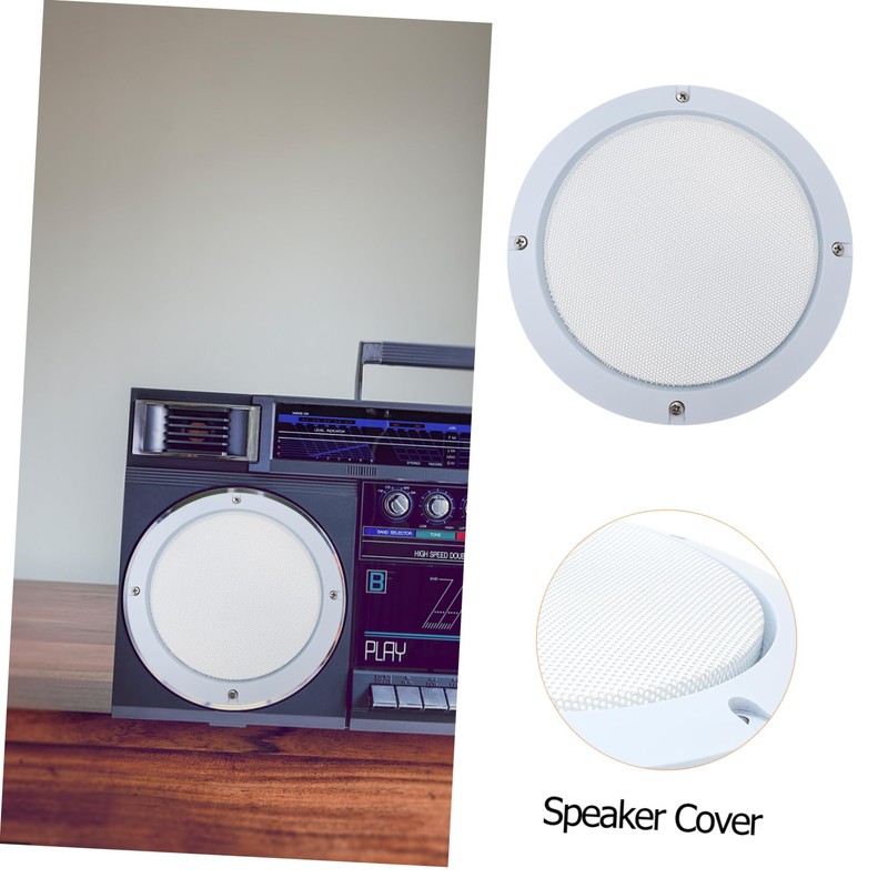 Operitacx 2Pcs Durable Speaker Covers White Audio Speaker Mesh Protective