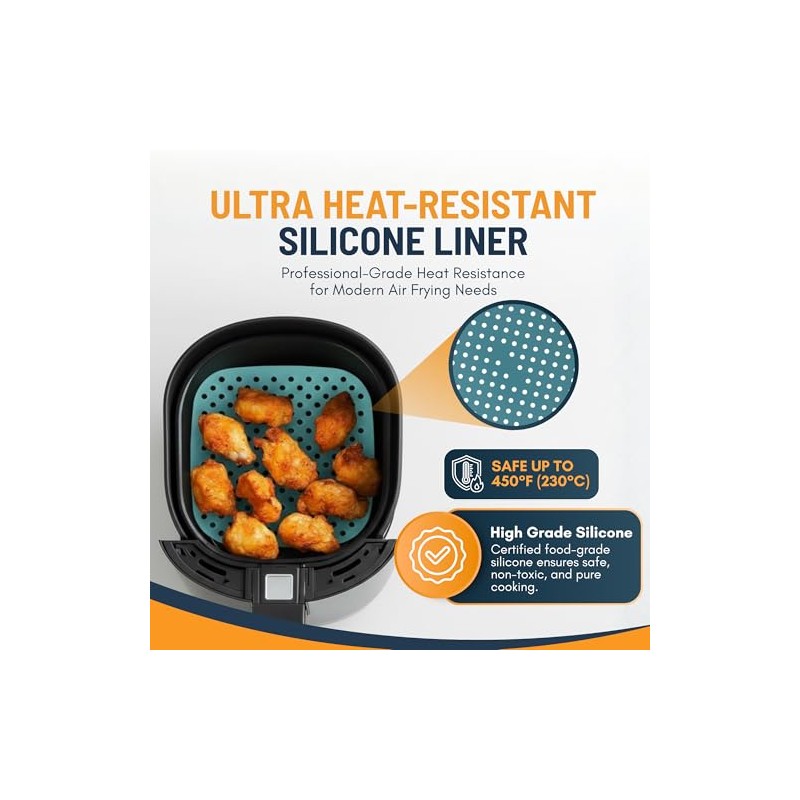 Reusable Silicone Air Fryer Liners - Non-Stick & Easy Clean