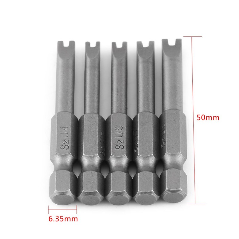 5 Pcs Security Screw Bit Set Alloy Steel Hex Shank
