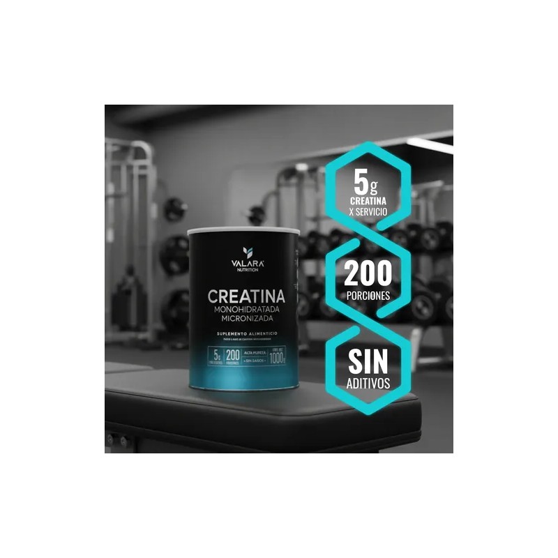 Creatina Monohidratada Micronizada De Alta Pureza 1kg Valara