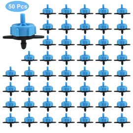 Zorveiio 50 Pcs Drip Irrigation Drippers 2 GPH Adjustable Irrigation Emitters Water Tubing Drip Tip, Sprinkler Emitters for Garden Watering Lawn Farming（Blue）