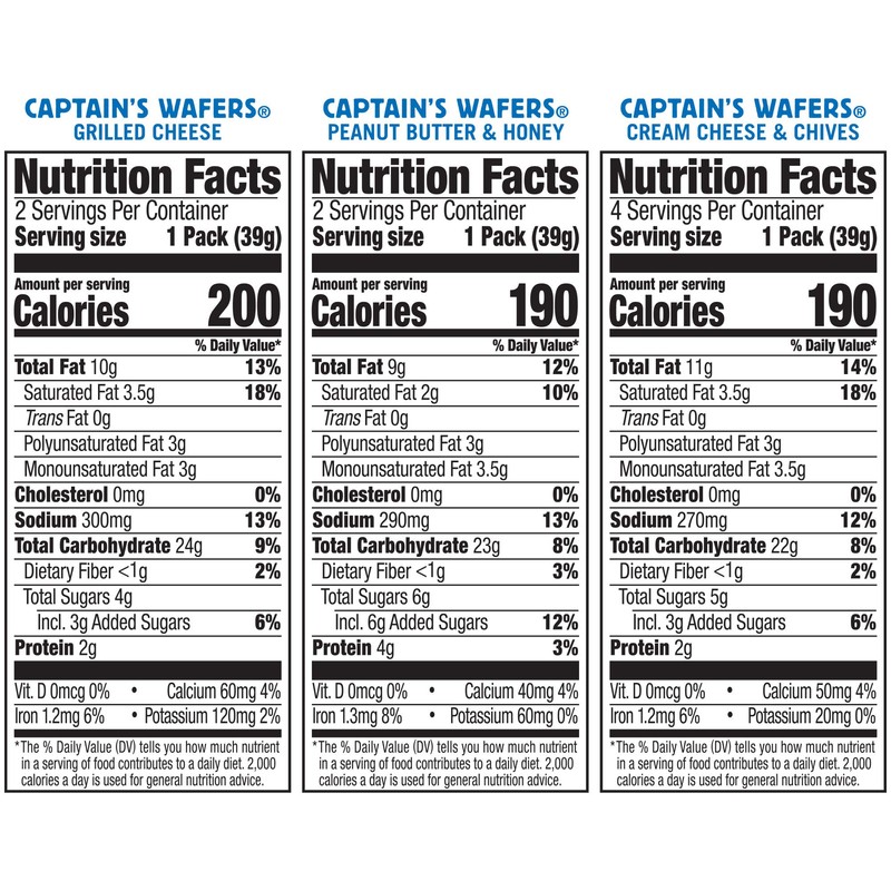 Lance Sandwich Crackers, Variety Pack Captain's Wafers, 8 Ct Box