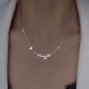 Atentuyi Tiny Crystal Flower Necklace Silver CZ Flower Pendant Necklace