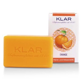 Klar Seifen Orangenseife 100g, Cosmos zertifiziert, palmölfrei, geeignet für normale Haut, Seife 10988