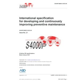 S4000P, International specification for developing and continuously improving preventive maintenance, Issue 2.1: S-Series 2021 block release