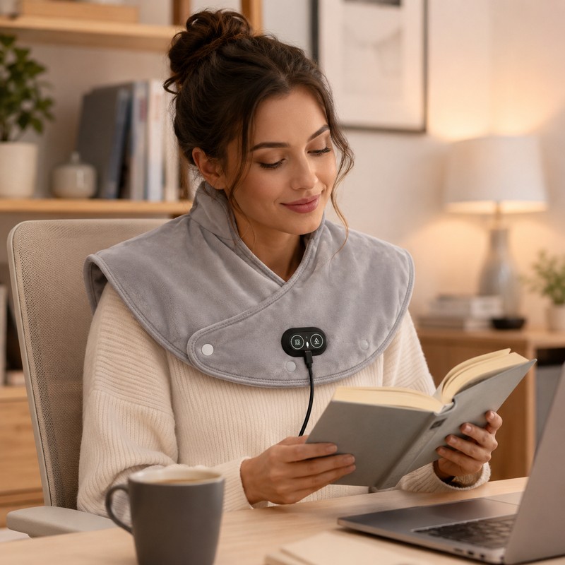 Heated Neck and Shoulder Wrap for Relaxation – 3-Level Warming