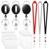 PIWOSGOL Key Ring ID Holder, Pack of 3 Retractable Key
