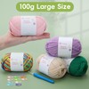 Renyiz 4-Pack 100g Chunky Cotton Crochet Yarn with 4mm Hook,