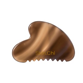 Skin Chi Agate Gua Sha Facial Comb – Real Agate Gua Sha Massage Tool for Precise Face Contouring & Lifting - Gua Sha Massage Therapy for Women & Men