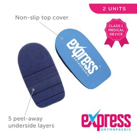 Express Orthopaedic® - Medically Approved Adjustable Heel Raise Shoe Inserts - Offers 15-3mm Heel Lift - 2 Units (Firm Density/Navy, MED - Shoe:(UK)6-9 / (EU)38-42)