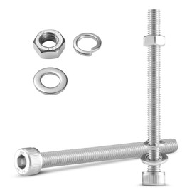 BNUOK (30 Sets) M5 x 60mm Hex Socket Head Cap Screws Bolts and Nuts, Flat & Lock Washers Kits, 304 Stainless Steel 18-8, Allen Socket Drive,Bright Finish, Full Threads,with Hex Spanner