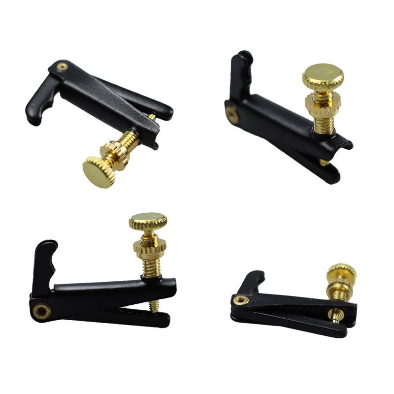 AUXBC 4Pcs Violin Fine Tuners for 4/4-3/4 Violins, Black Metal
