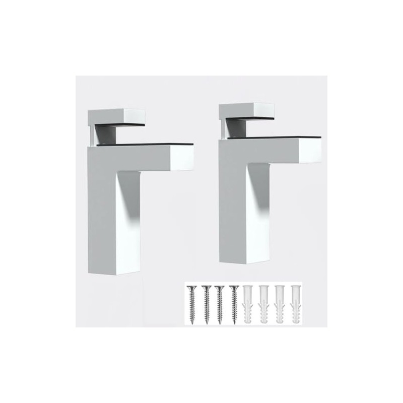 Adjustable Wood/Glass Shelf Bracket, Shelf Support Clamp Corner Brace for