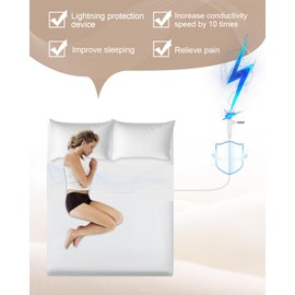 VINIKYCA Grounding Sheets,Grounding Mat for Bed 10% Pure Silver Fiber+90% Organic Cotton,with 15Ft Grounding Cord and Test Pen,104 * 23.6inch Suitable for All Mattress Sizes(White)