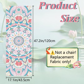 PRESSINART Beach Chair Replacement Canvas 47 x 17 Inch Lounge Chair Replacement Fabric Boho Floral Pattern Patio Sling Canvas Cloth for Indoor Outdoor Garden Beach Sun Lounger Hotels Pool Courtyard