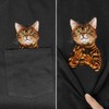 Mens Pocket Cat T Shirt Funny Printed Peeking Pet Kitten