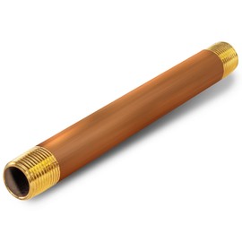 SUPPLYGIANT 7 inch Long Brass Nipple Pipe Fitting with 3/8" Nominal Diameter and NPT Ends