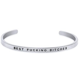 Jude Jewelers Pulsera apilable de acero inoxidable con mantra, regalo de graduación, Metal