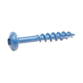 IMSCREWS Pocket Hole Screws 50 PCS #8 x 1-1/4 Inch Wood Screws, Square Drive Washer Head, Coarse Thread, Blue Coated for Indoor and Outdoor Use