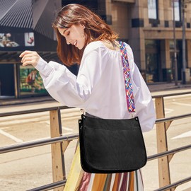 Kamo Crossbody Bags for Women Trendy Fashion Shoulder Bag Hobo Handbags Guitar Strap Purse with 2 Straps