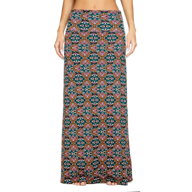 Women's Summer High Waist Boho Yoga Maxi Skirt Elastic Pull