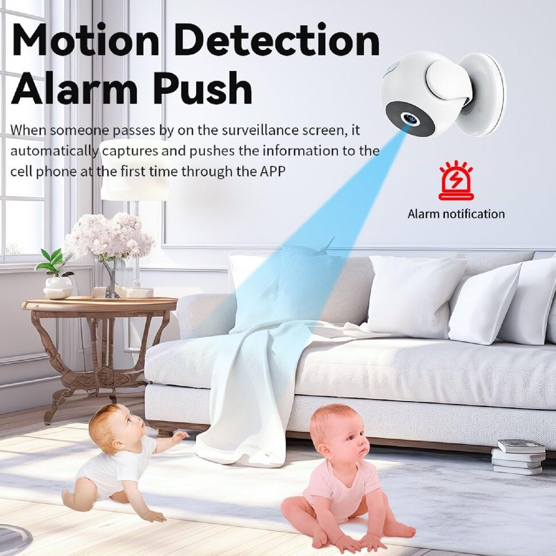 2K Indoor Security Camera, 2.4GHz Wi Fi Camera, 360° Baby