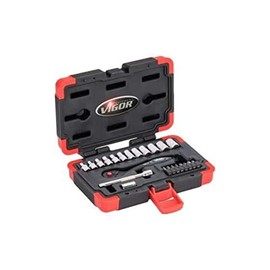 Socket wrench set, 1/4 inch