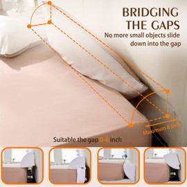 jakoola Bed Wedge Pillow for Headboard Gap Bed Mattress Gap Filler Memory Foam Bed Crack Headboard Pillow Stopper to Close The Gap Between Headboard Wall and Mattress Space Filler Twin (8x6x39 in)