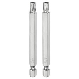 HARFINGTON 2pcs T35 Security Torx Bit 1/4" Hex Shank 3" Long S2 Steel Magnetic Tamper Resistant Star Bits Screwdriver Torx Head with Hole for Driver Drill Bits Remove Fastening Screws