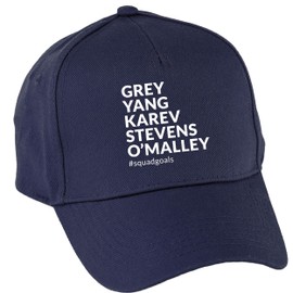 Hippowarehouse Grey Yang Karev Stevens O'Malley# Squadgoals Baseball Cap hat Premium Printed 5 Panel OneSize Adults