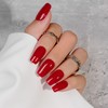 KQueenest Red Press On Nails Medium Long Square - Acrylic