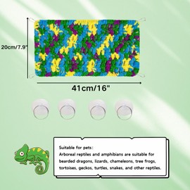 TTMIMIK Bearded Dragon Tank Accessories, Reptile Hammock Soft Swing Hanging Bed with Strong Suction Cups & Hooks Cage Decor Habitat Lizard Hammock for Small Pets