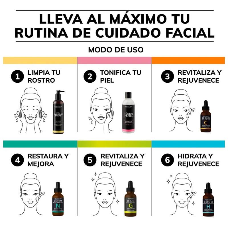 Kit 4 Serum Vitamina C + Suero Acido Hialuronico +