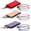 REAVEE 3 Pack Folding Reading Glasses with Keychain Compact Bags
