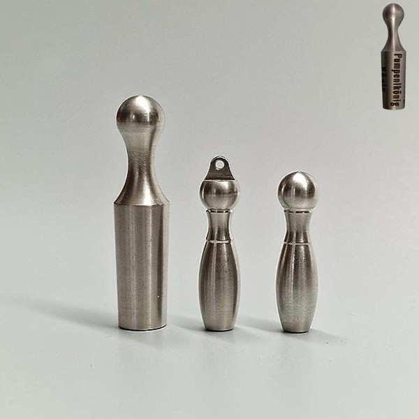 eberin Pocket Cone · Engravable · Mini Cone · Cone Pins · Metal Cone · Miniature Cone · Mini Cone Pin · Mini Bowling Pin · Poodle King · Stainless Steel · Available in 3 Sizes