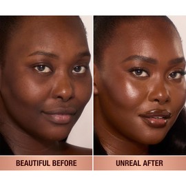 Charlotte Tilbury Unreal Skin Tint & Sheer Glow Hydrating Foundation Stick - Cream Foundation Makeup with Sheer-to-Light Coverage & a Buildable Formula - Blurring, Smoothing & Nourishing - 15 Deep