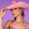 Sh* Sombrero Vaquero Moda Plumas Cowboy Gorra Mujer Ss/ .