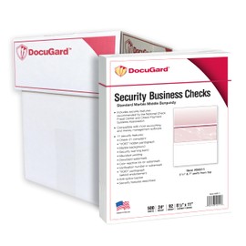 DocuGard Standard Burgundy Marble Middle High Security Check Paper - QuickBooks & Laser/Inkjet Printer Compatible - 11 Security Features - 2500 Blank Business Checks (04511C)