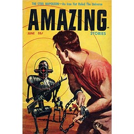 American Gift Services - June 1957 Amazing Stories Magazine Vintage Science Fiction and Fantasy Sci Fi Book Cover Art Poster - 24x36
