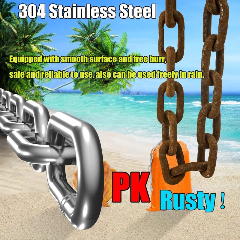 Stainless Steel Chain, Lsqurel 6.5ft Metal Chain Link Chain Small
