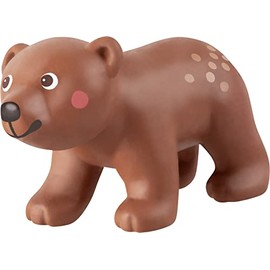 HABA Little Friends Brown Bear Cub - Chunky Plastic Forest Animal Toy Figure