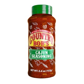 Country Bob's Cajun Seasoning - Spicy, Robust, Earthy Blend for Flavorful Creole Dishes - Soups, Salads, Seafood, Burgers, and More - Includes Paprika, Black Pepper, Garlic, Onion, and More - 5.4 oz