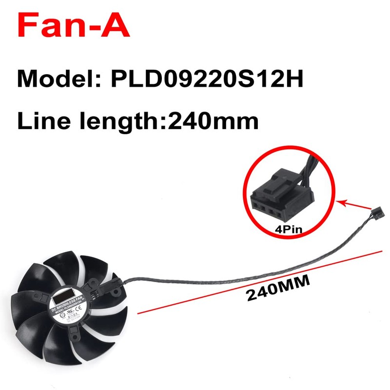 Coolerage 87mm 12V 0.55A 4Pin PLD09220S12H RTX3070 RTX3080 RTX3090 FTW3