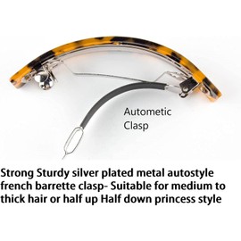 Mytoptrendz ® Hair Clip Barrettes Large Slim French Style Auto Slide Hair Pin for Women Girls Hair Accessories(Oval Tortoise Shell Animal Print)